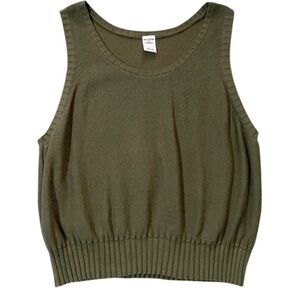 Olive Green Sleeveless Knit Top